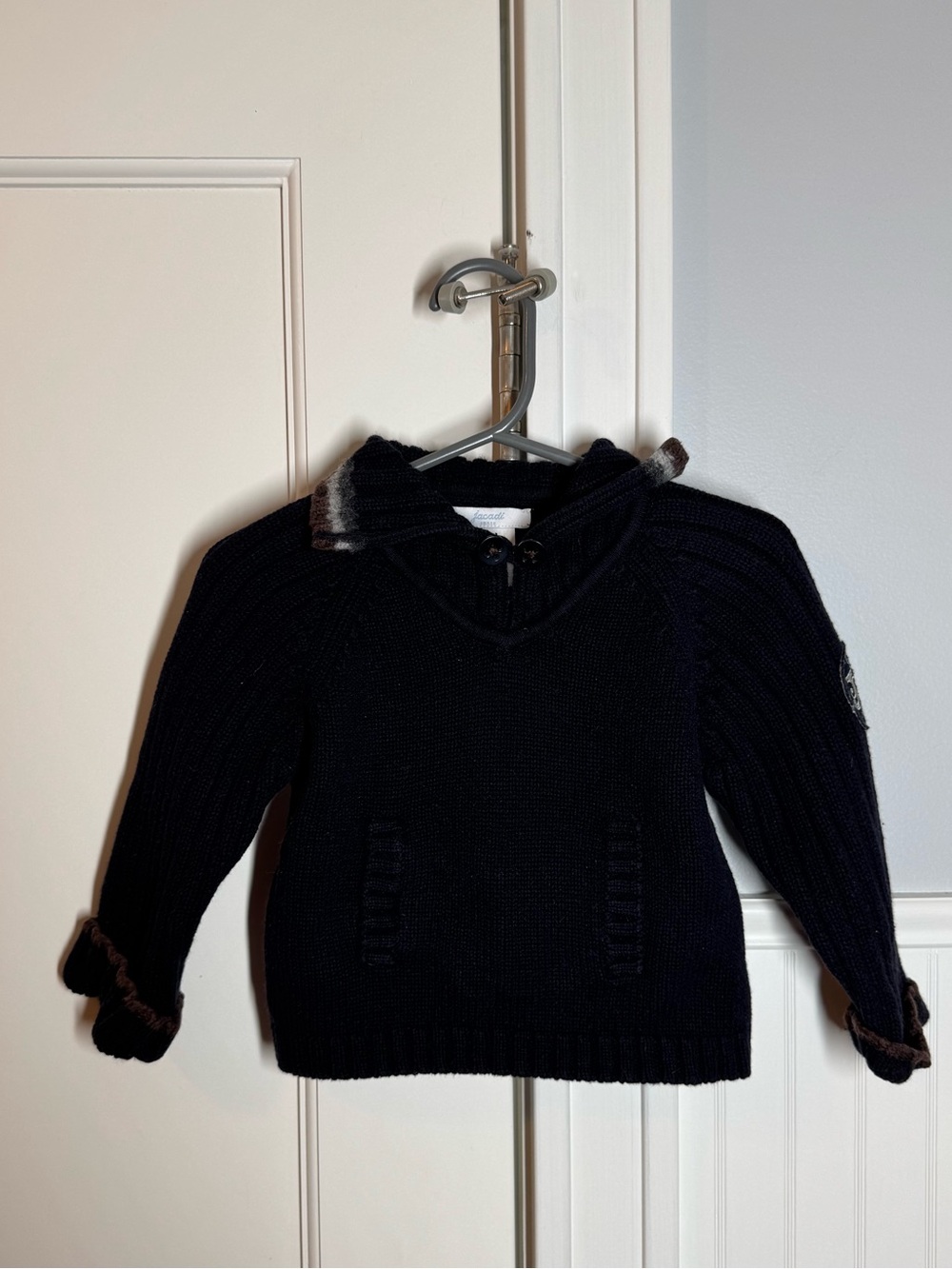 Jacadi Paris navy blue cotton cashmere fall autumn winter sweater 18 months boys
